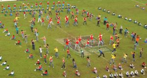Colourful dancing kids